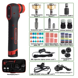 DSUNYK Wireless Car Polisher 110V/220V RO&DA Mini 3inch Cordless Polisher With Adjustment Speed&2 Batteries Car Detailing Tools