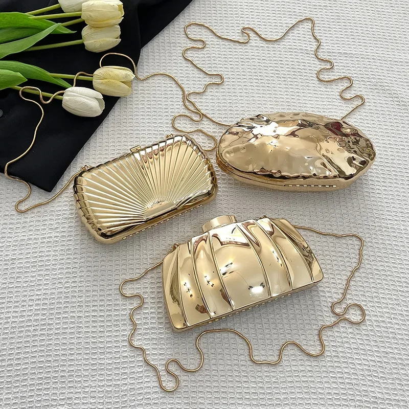 

Fashionable Metal Box Bag Crossbody Single Shoulder Women's Bag Versatile Bright Face Dinner Trendy Accessory