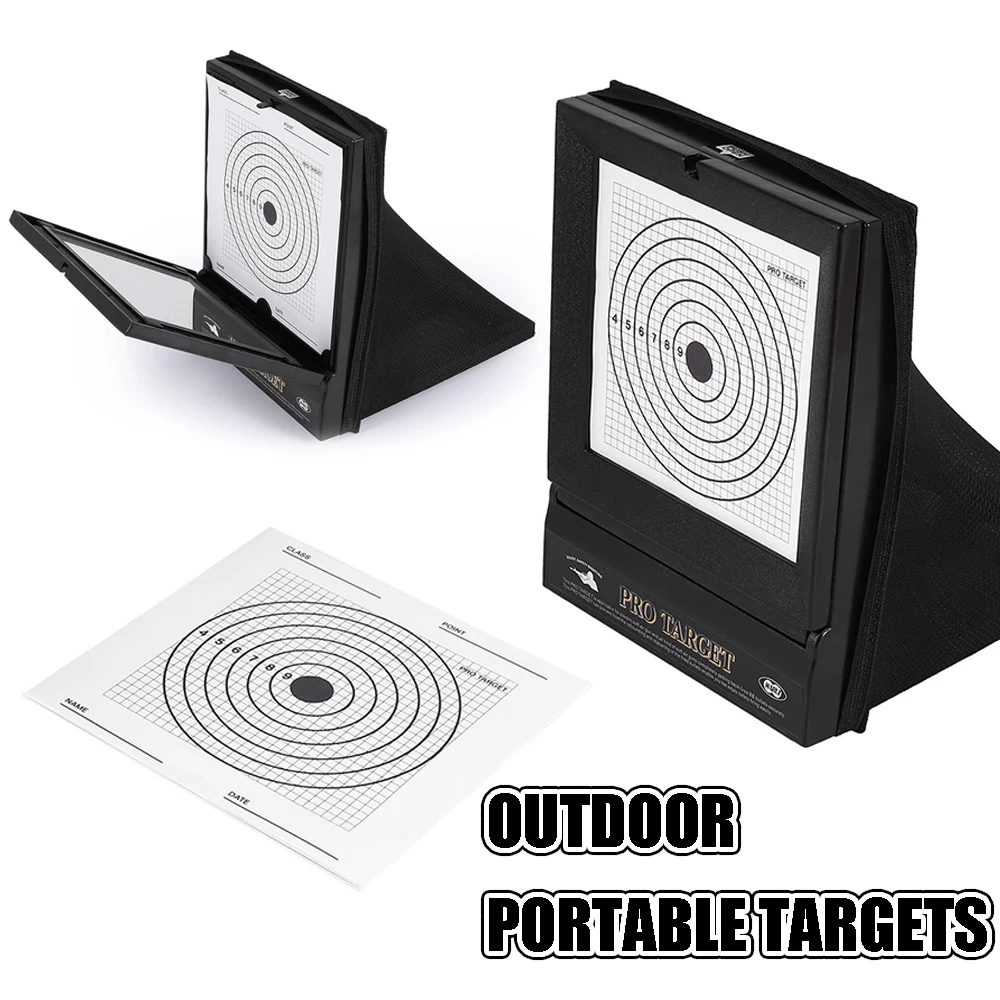 Bersagli portatili da esterno con trappola Net Catcher Shooting Target Holder Board con 10 carta bersaglio sostituibile per softair