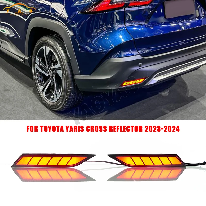 

LED Car Rear Bumper Reflector Tail Brake Light For Toyota Yaris Cross 2023 2024