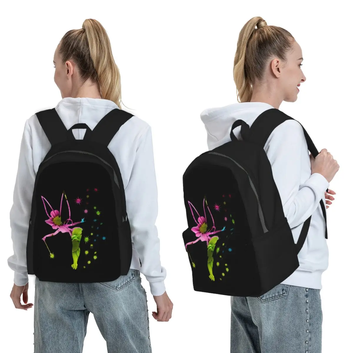 

Floral Tinkerbell Backpack Student BookBag Children School Bag Laptop Shoulder Bags for Men Women