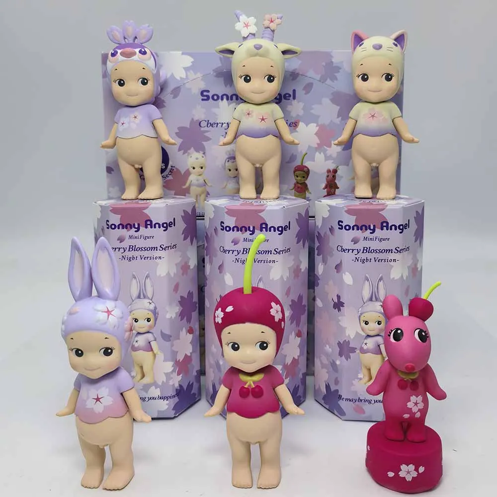 

Sonny Angel Purple Cherry Blossom Series Nigbt Minifigure Version Blind Box Decoration Cute Mystery Surprise Giff
