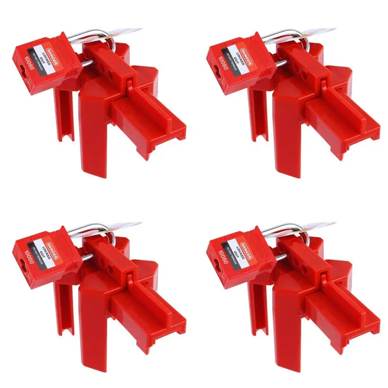 ABMS-4X Ball Valve Lockout With Padlock For 1/2In-2-1/2In Outside Diameter Pipe - Design Prevents Accidental Activation