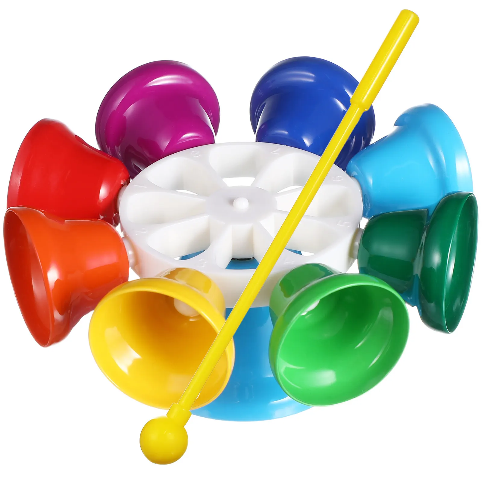 Eight Tone Knocking Bell Educational Instrument for Kids Music Learning Colorful Metal Hand Bells Brain Development