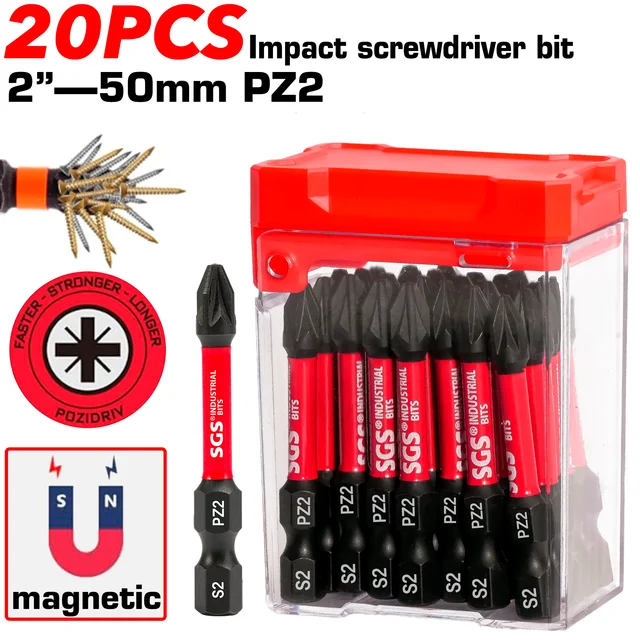 10/20 Pieces of Strong Magnetic Impact-Resistant Pz2 Screwdriver Bit Set, 50mm S2 Steel, Non-Slip High Hardness Tip, Special Tools for Home Renovation/Decoration 3