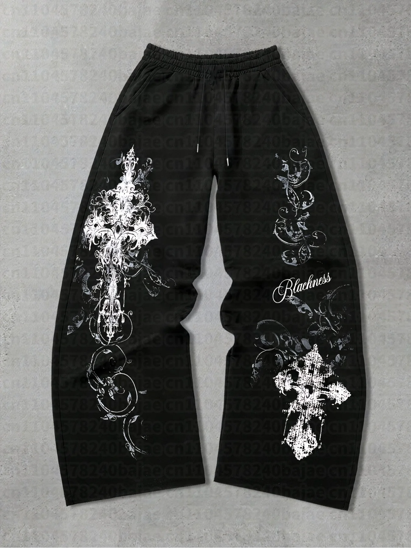 2026 Sommer Neue Modetrends Y2K Buchstaben-Flammen-Stern-Print Weite Jogginghose Unisex Kordelzug Lose Hip-Hop Streetwear – Detail 4