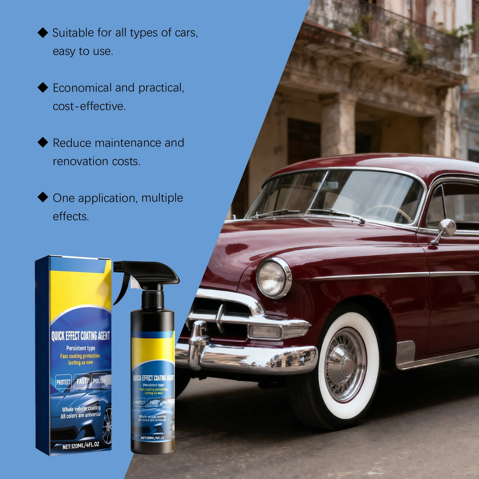 Schnellbeschichtungsmittel für Autos, Kratzerreparatur, Karosserielack-Aufheller, wasserdicht, schmutzabweisend, stellt glatte Oberflächen wieder her, Autopolierspray – Detail 10