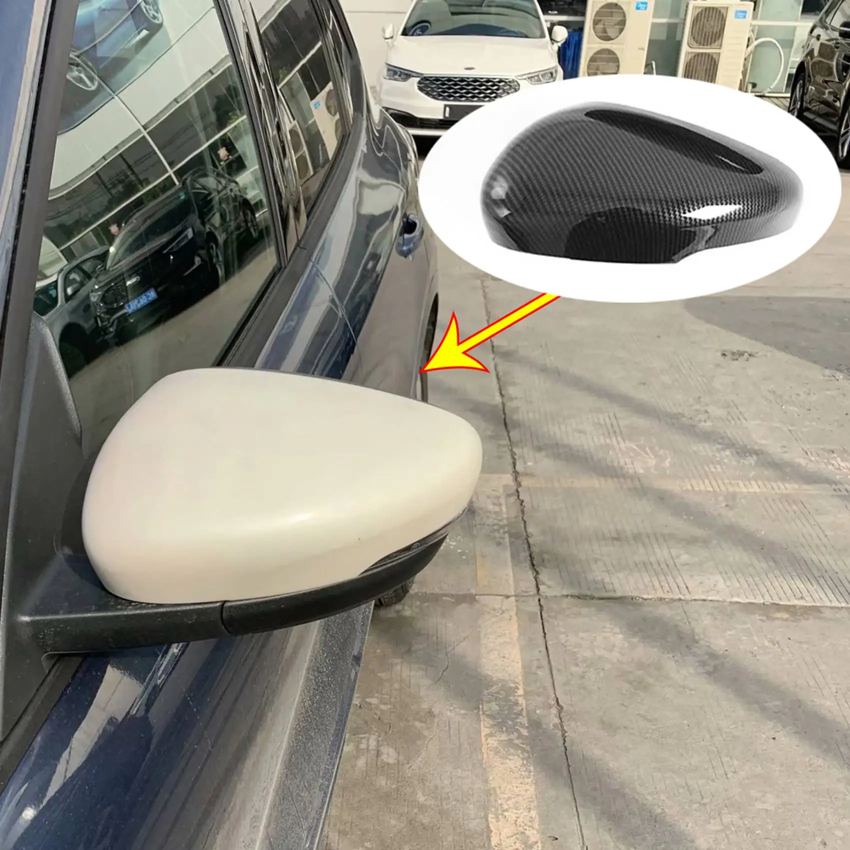 

Car ABS Carbon Fiber Rearview Mirror Cover Side Mirror Cap Decoration for Ford Escape Kuga 2020 2021