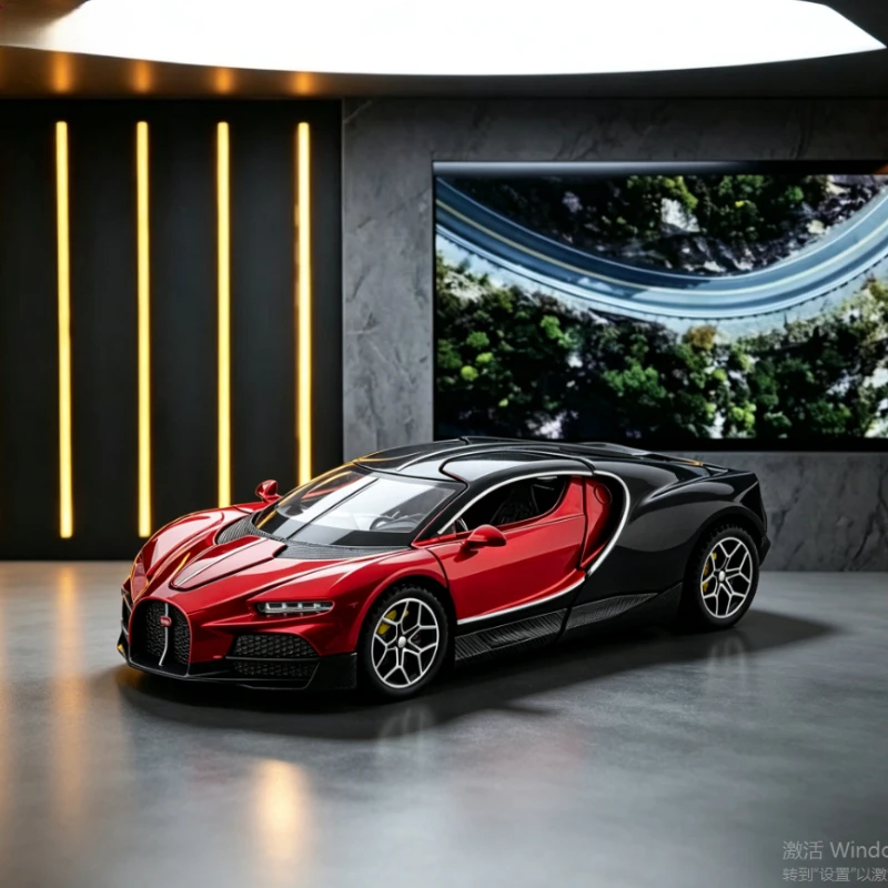 1:32 simulation metal Tourbillon exclusive hypercar compact size pull back sound light decorative toy for layout teen collection