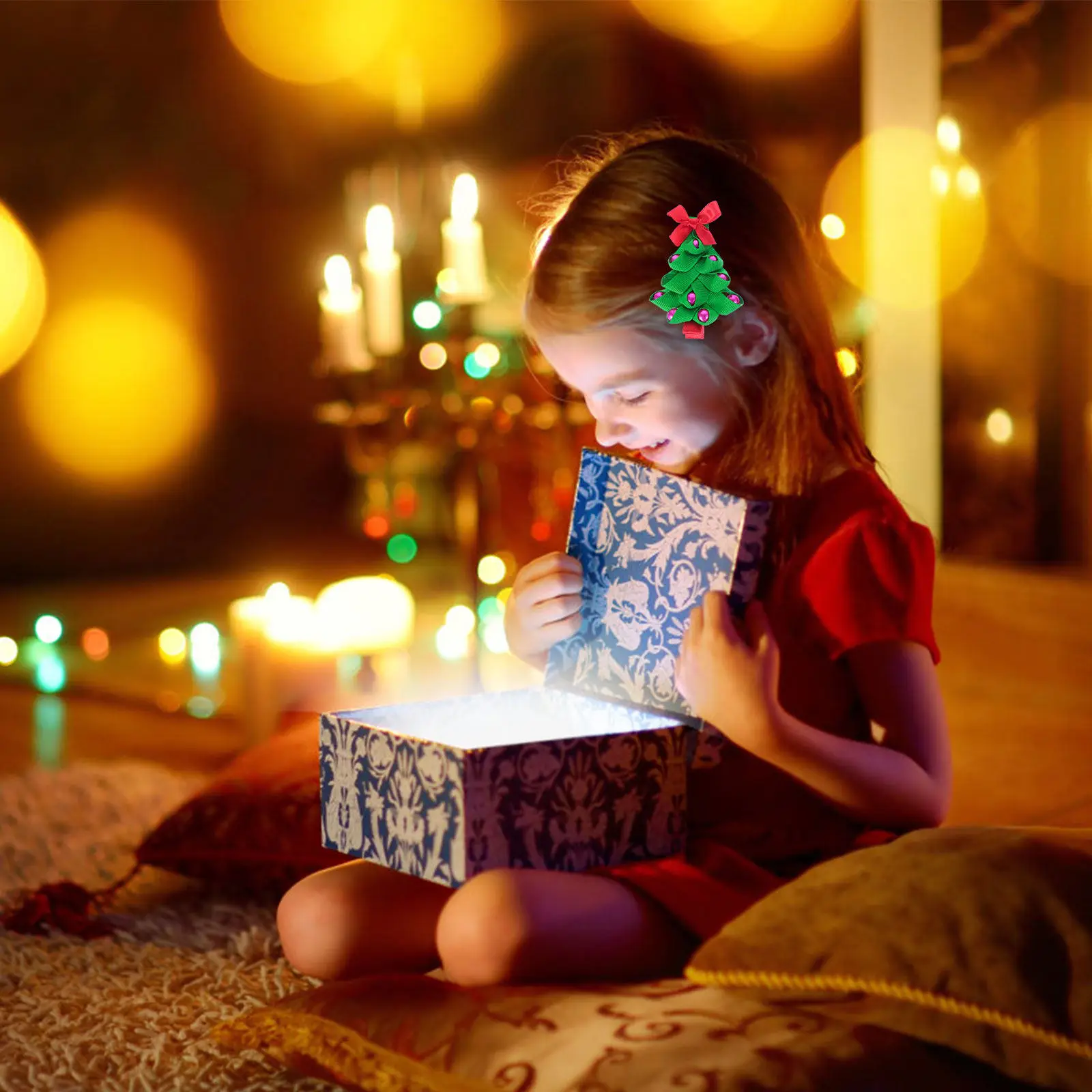 

Набор из 3 праздничных красных заколок для волос в деревенском стиле для девочек и женщин, стильные декоративные аксессуары для волос