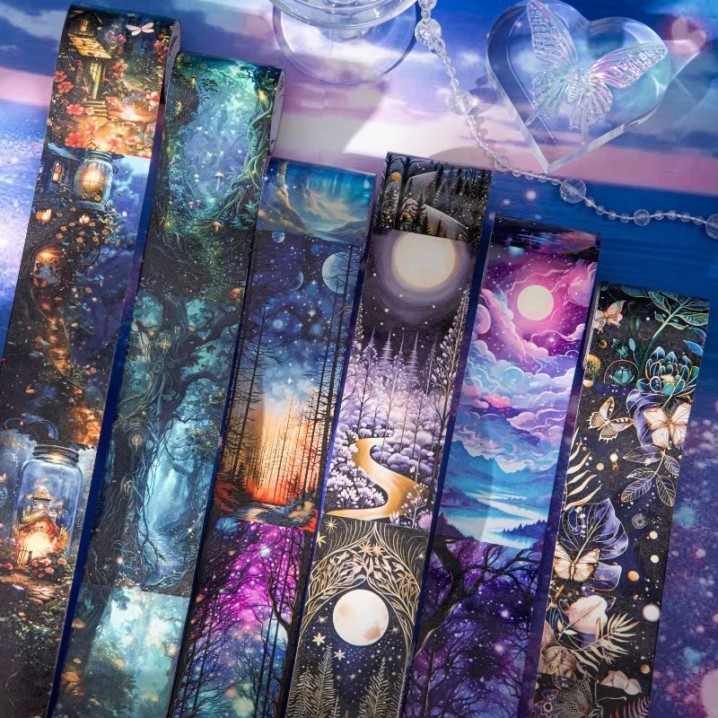 1Roll/2Roll/3Roll Secret Forest Light Back Porch Series Vintage Aquascape Tape DIY Handbook Decoration Collage Material 45mm*2m