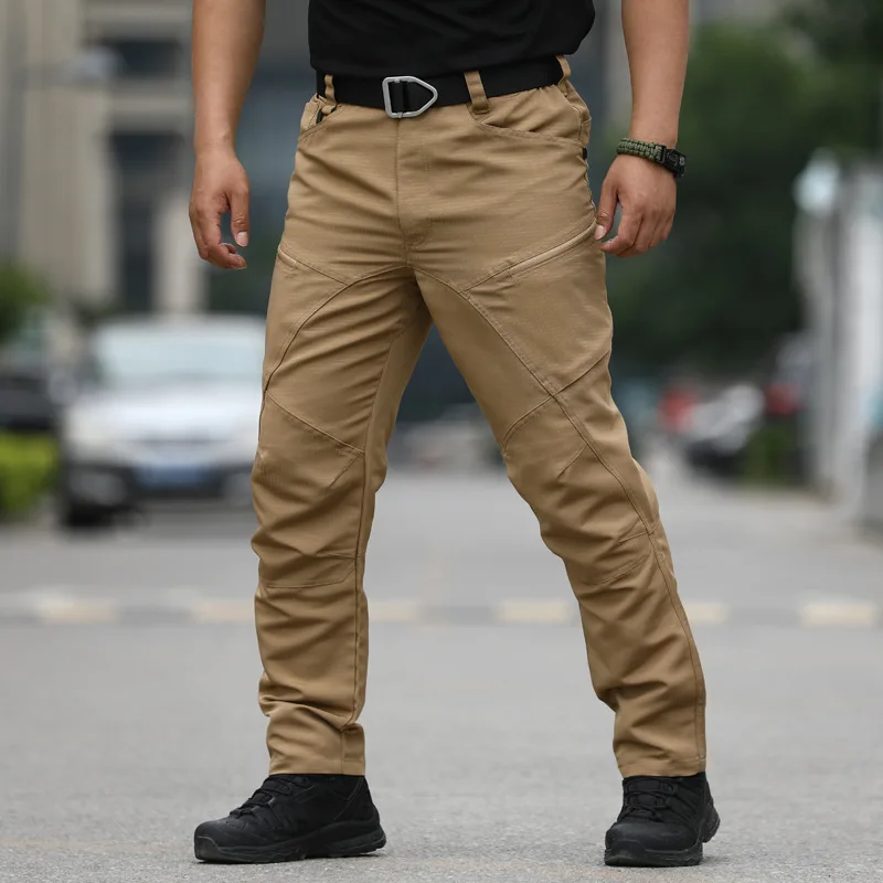 Mode Rits Grote Zak Militaire Fans Cargo Broek Heren Casual Vissen Waterdichte Broek Klassieke Leger Tactische Broek Voor Man