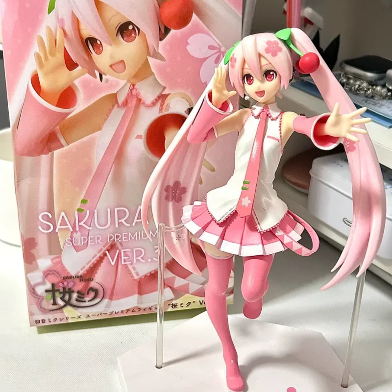 Genuine Hatsune Miku Anime Action Figures Sakura Kawaii Miku Collectible Model Cartoon Decor Model Dolls Gift Trendy Toys