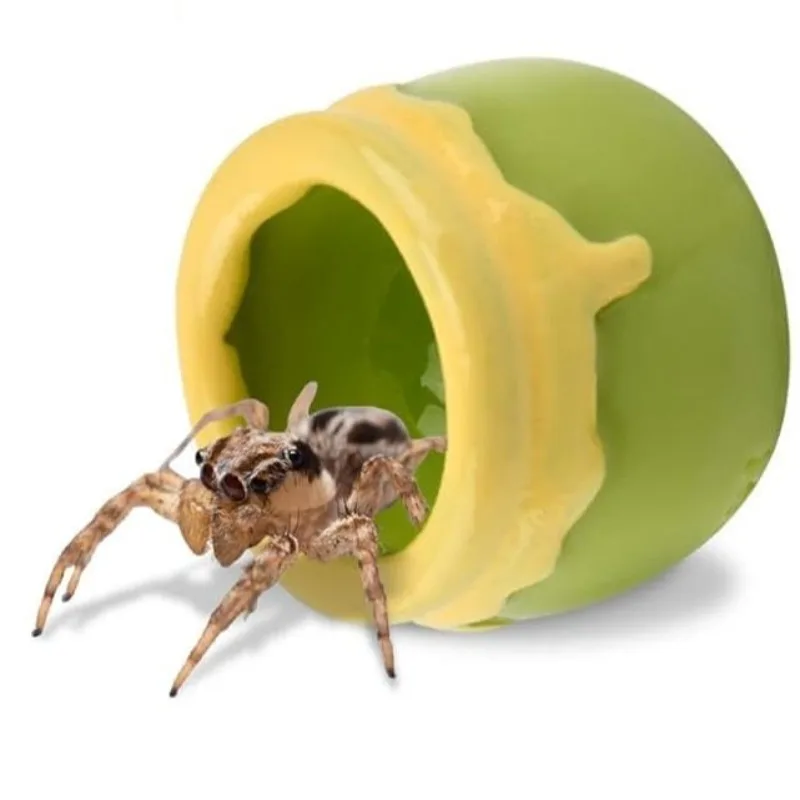 Mini Honey Jar Shape Jumping Spider Breeding Box Portable Small Arachnid Enclosure Habitat Cage for Pet Spider Keeping Supplies