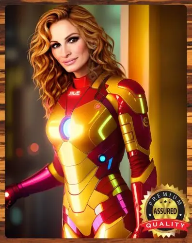 Julia Roberts - Painting -Iron Man - Art To Be Signed - Metal Sign