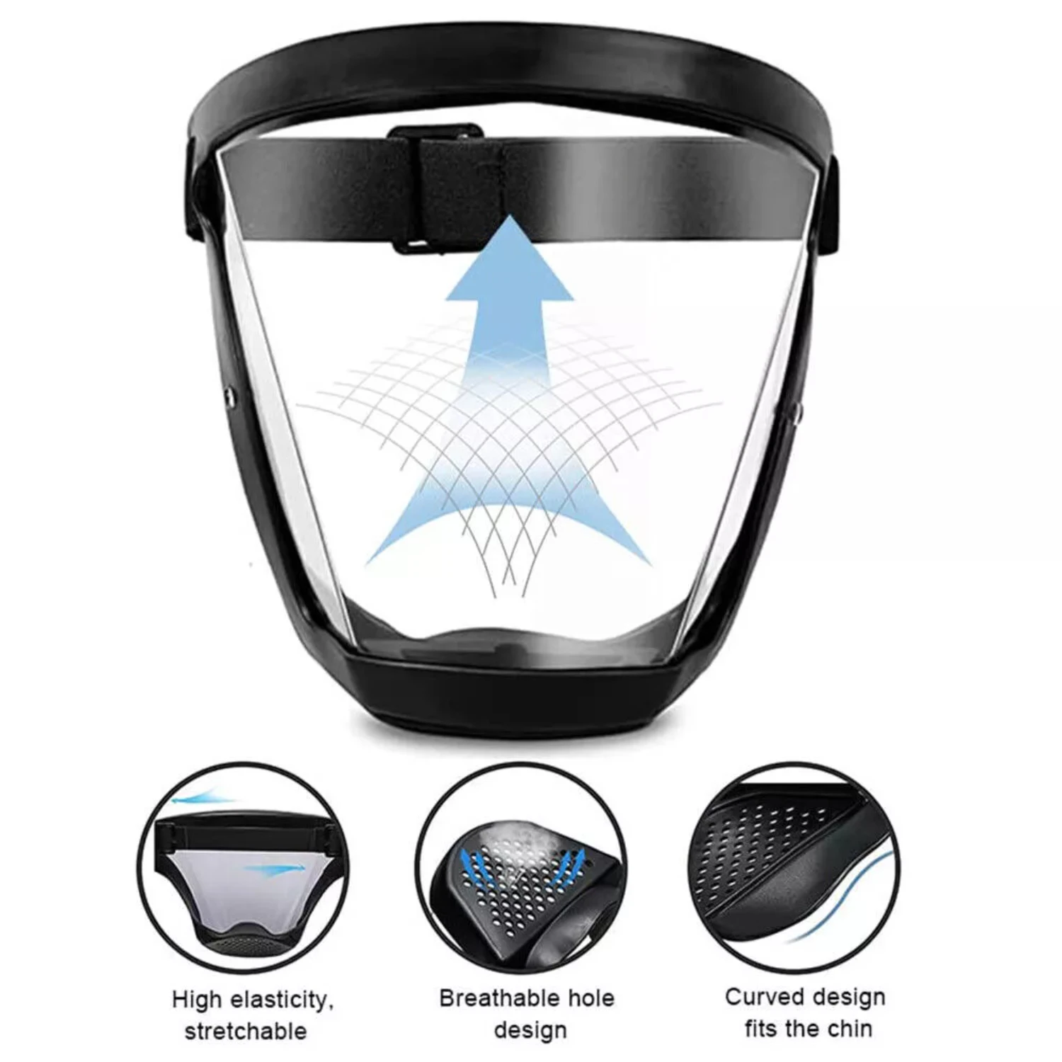 

Full Face Super Protective Mask Anti-Fog Shield Safety Transparent Cover