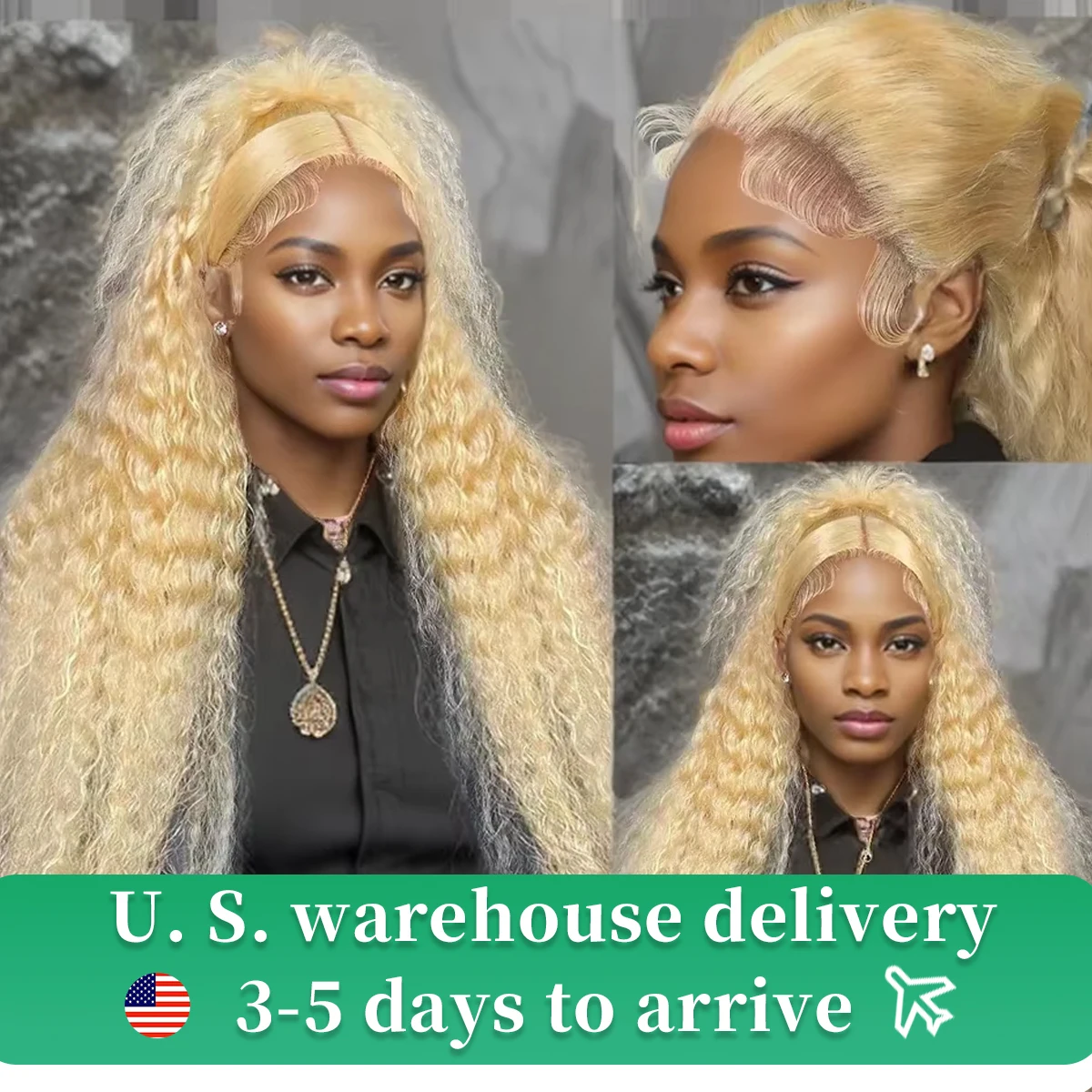 13x6 Hd Lace 613 Deep Wave Frontal Wig Human Hair 180% Brazilian Curly Blonde Wig For Women Glueless Preplucked Ready To Go