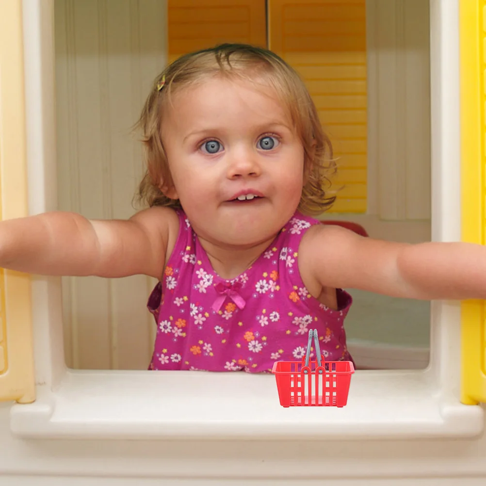 

12Pcs Mini Shopping Basket High Quality Small Basket Portable Kids Pretend Play Storage Kids Plaything Playing House Toy