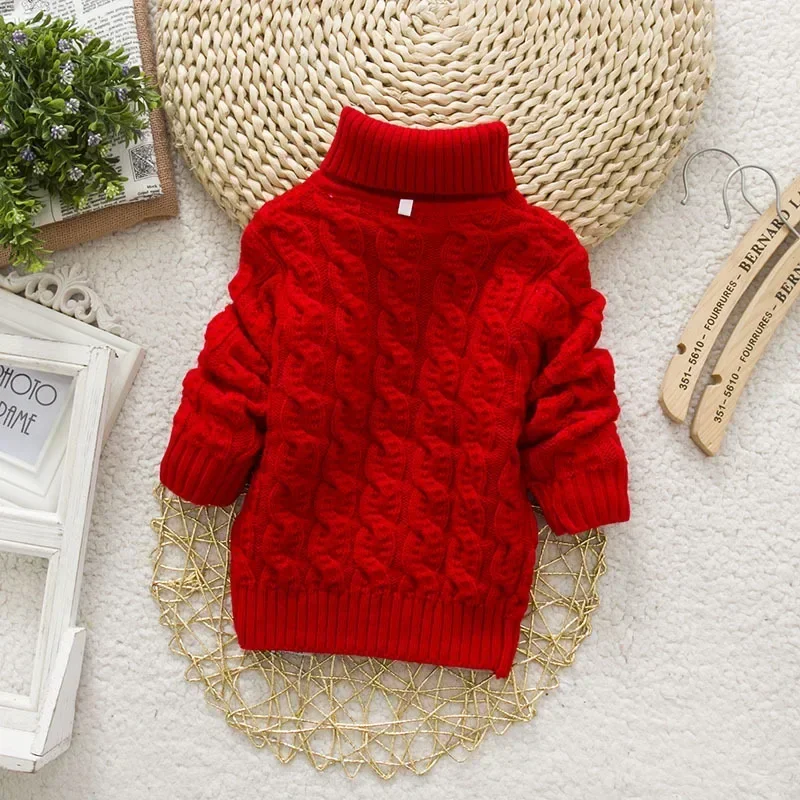 PHILOLOGY around twist pure color winter boy girl kid Knitted bottoming turtleneck shirts solid high collar pullover sweater