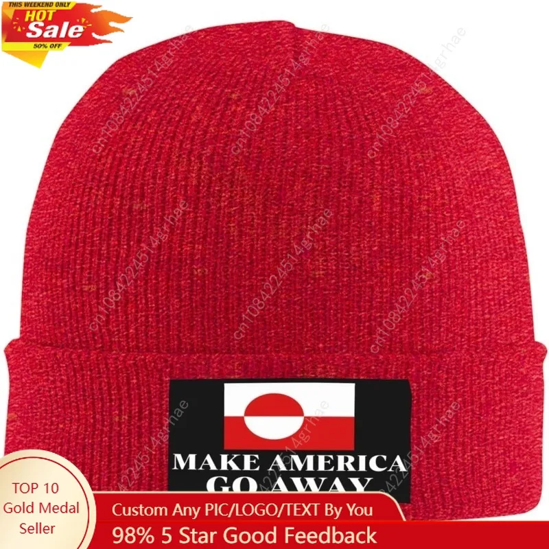 Make America Go Away Knit Hats Greenland not for Sale Beanie Cap Warm Ski Winter Knitted Hat