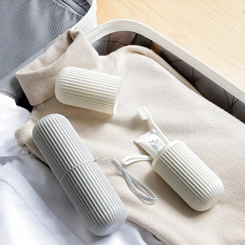 1-4Pcs Portable Toothbrush Cup Bathroom Toothpaste Holder Storage Case Box Organizer Travel Toiletries Storage Cup New Creative