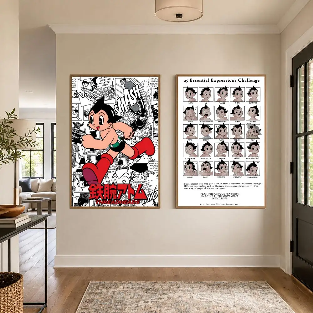 Anime A-Astro Boy Poster Graphic Wall Art Poster HD Waterproof PP Paper Print for Bedroom Living Room Office Decor Gift