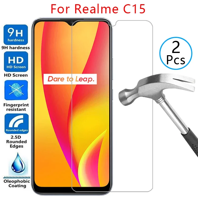 tempered glass screen protector for realme c15 case cover on realmec15 c 15 15c 6.5 protective phone coque bag realmi realmic15