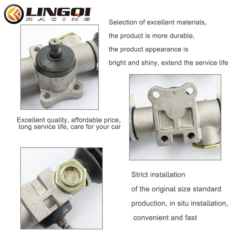 LINGQI Golf Cart Accessories Steering Gear Box Assembly Spare Parts 365/420mm Gear Shaft For Go Kart Buggy ATV UTV Bike Assy