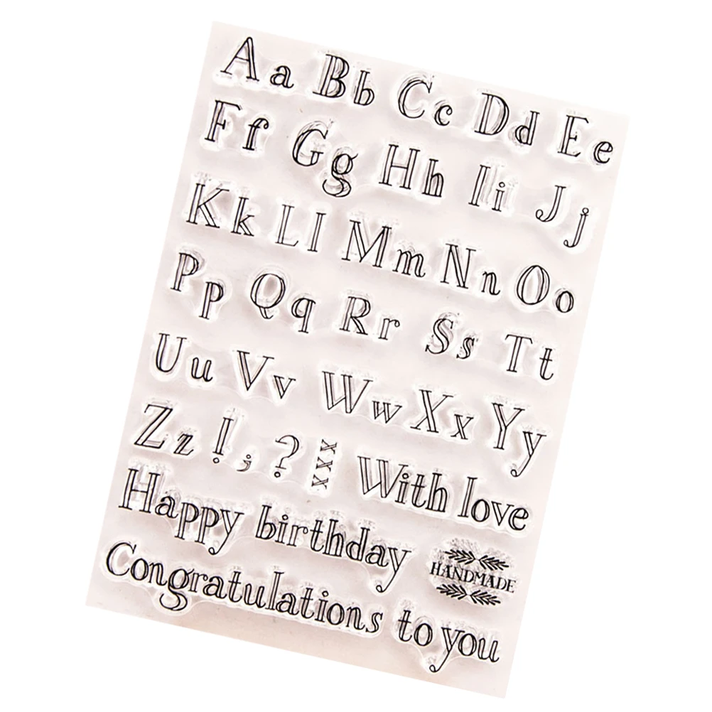 

Transparent Stamps Alphabet Silicone Transparent Stamps Seal for Kids Craft Projects Scrapbooking Gifts Storage Containers