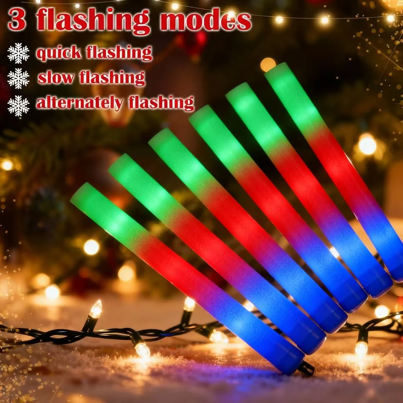 

64 шт. светодиодные палочки — 3 режима мигания, флуоресцентное свечение для вечеринок, свет Рождества, Дня Благодарения, свадьбы, дней рождения и многого другого