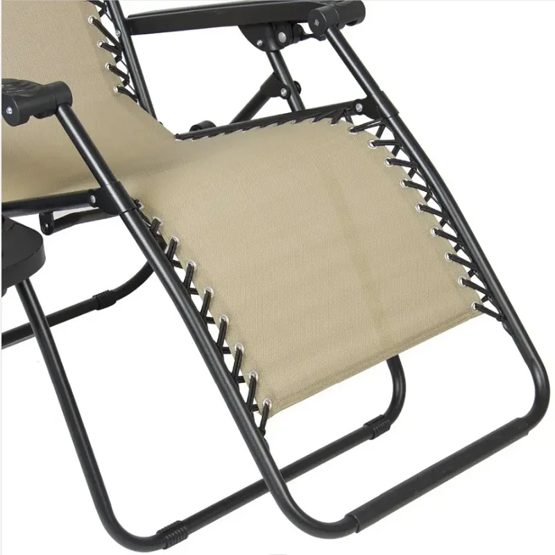 Chair Zero Gravity Canopy Shade Lounge Chair Cup Holder Patio Outdoor Garden