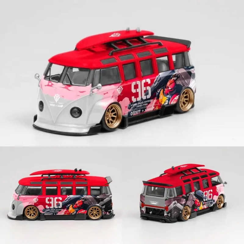 

In stock: 1:64 Volkswagen T1 van Kombi die-cast simulation alloy car model, boys' toy, adult collectible display item.
