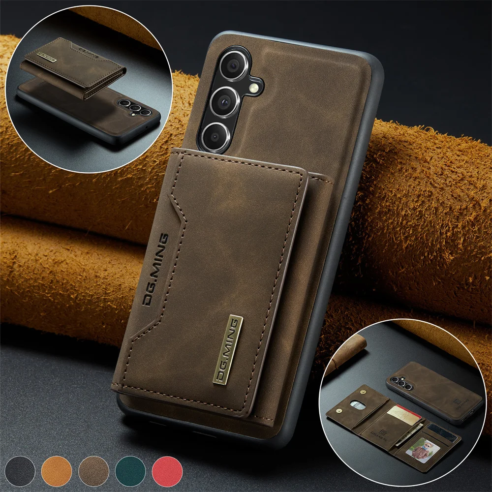 

2 In 1 Case For Samsung Galaxy S24 S23 S22 S21 Ultra FE A55 A35 A54 A34 A14 5G Wallet Magnetic Leather Card Holder Pocket Cover