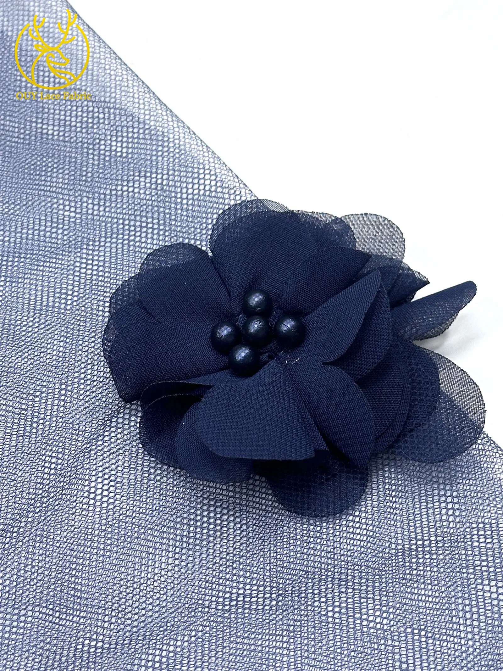 Lila 3D Applikation Tüll Perlen Spitzenstoff Hochwertige 3D Blumen Tüll Netz Stickerei Spitze Nigerianischer Hochzeits-Spitzenstoff – Detail 25