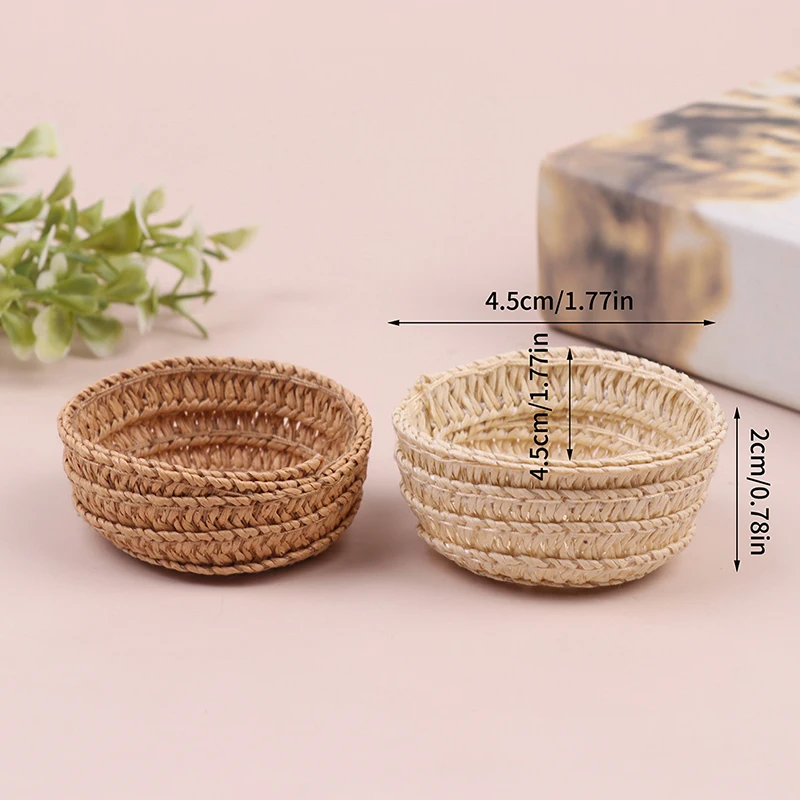 Dollhouse Storage Woven Basket Mini Fruit Vegetable Dollhouse Picnic Basket Dollhouse Accessories Kid Gift