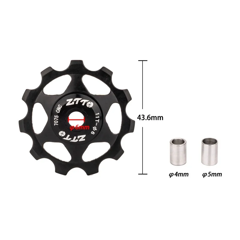 ZTTO MTB Bicycle Transmission Pulley 11 Teeth Guide Wheel Built In Bearing Rear Derailleur Pulley Bicycle Accessories