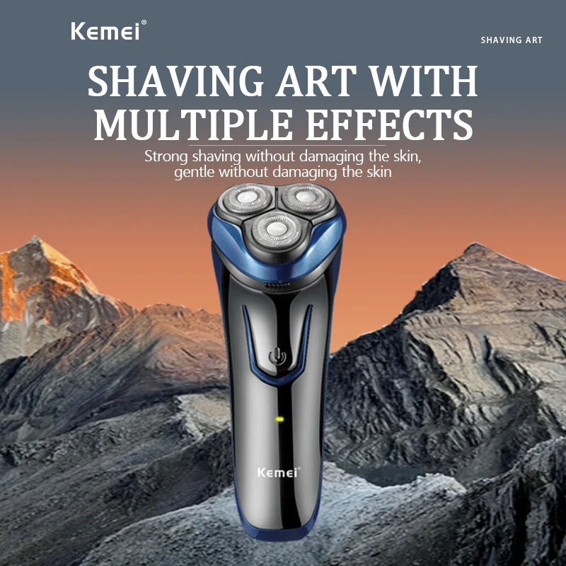Kemei-男性用充電式コードレスシェーバー,電気シェーバー,フローティングヘッド,ポップアップ
