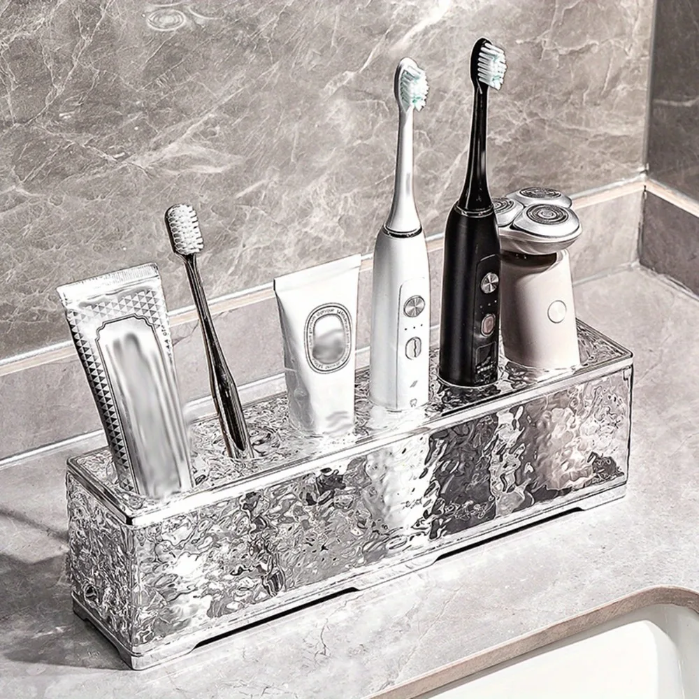 Toothbrush Holder Stand Countertop Toothbrush Razor Storage Rack Tooth Brush Toothpaste Organizer Shelf Bathroom Accessories