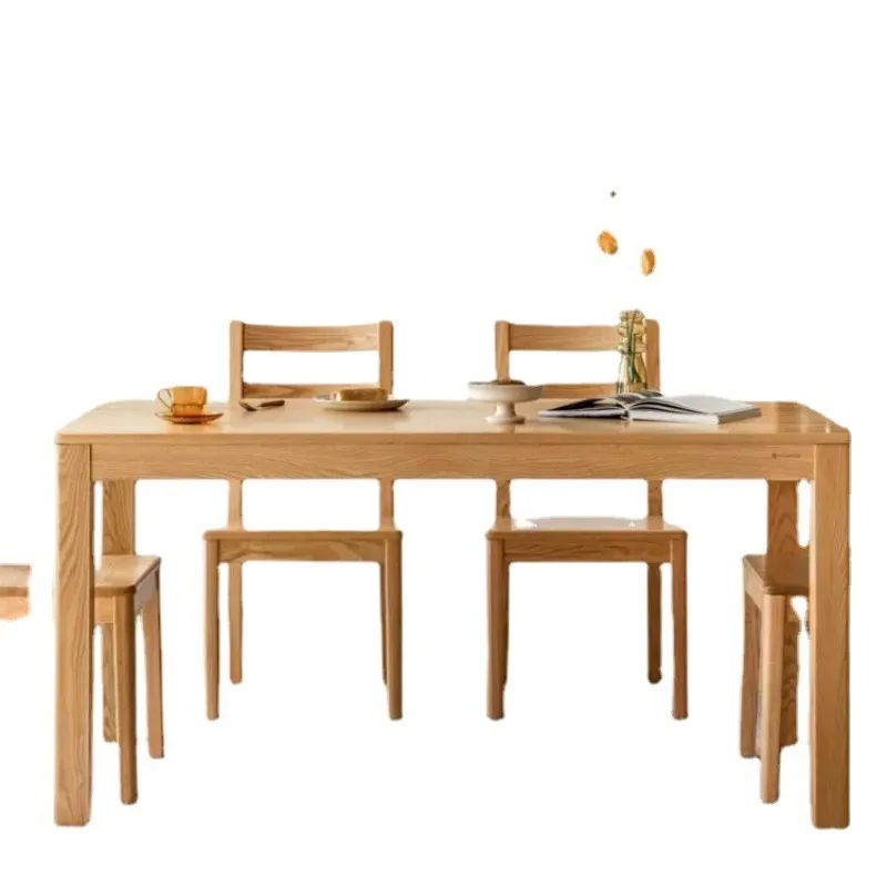 Furniture Modern minimalist dining table chairs oak table log color