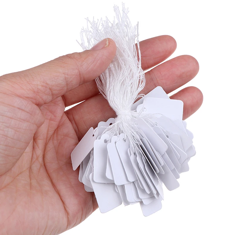 300Pcs label tie string strung ticket jewelry merchandise display price tags