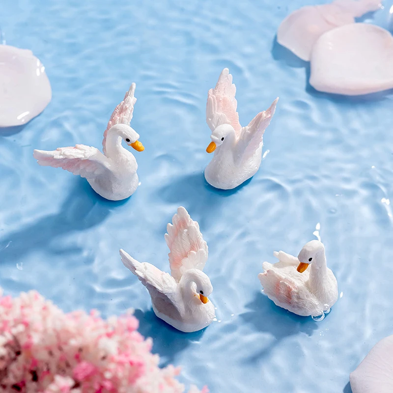 Animal Mini Doll Cute Craft Swan Resin Model Decorations Miniature Ornaments Creative DIY Supply Home Decor Accessories Gifts