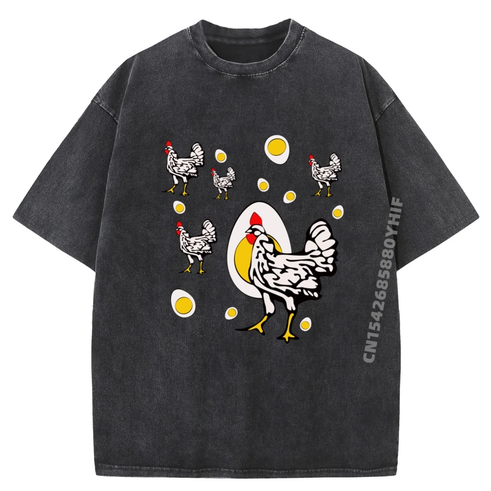 

Roseanne Chicken Retro Chickens Graphic T Shirt Spring High Quality Men's T-Shirt Large Size Washed Tops Japan Style