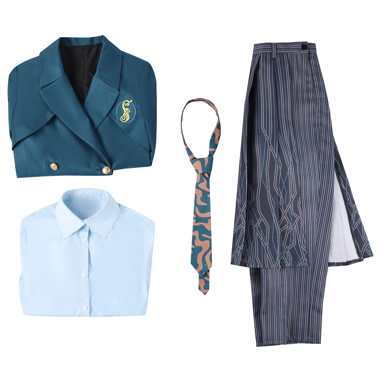 Disfraz de cosplay de uniforme escolar Glynda Elphaba para mujer para fiesta de Halloween