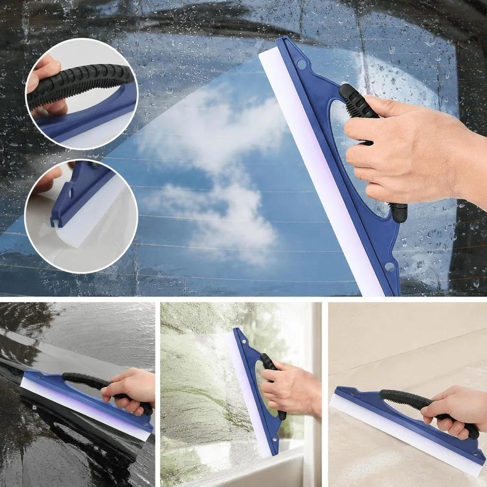 Car Cleaning Squeegee White Silicone D-Shape Glass Wiper for Car Wash Water Remover for Auto Body for Surface for Car Vehicle