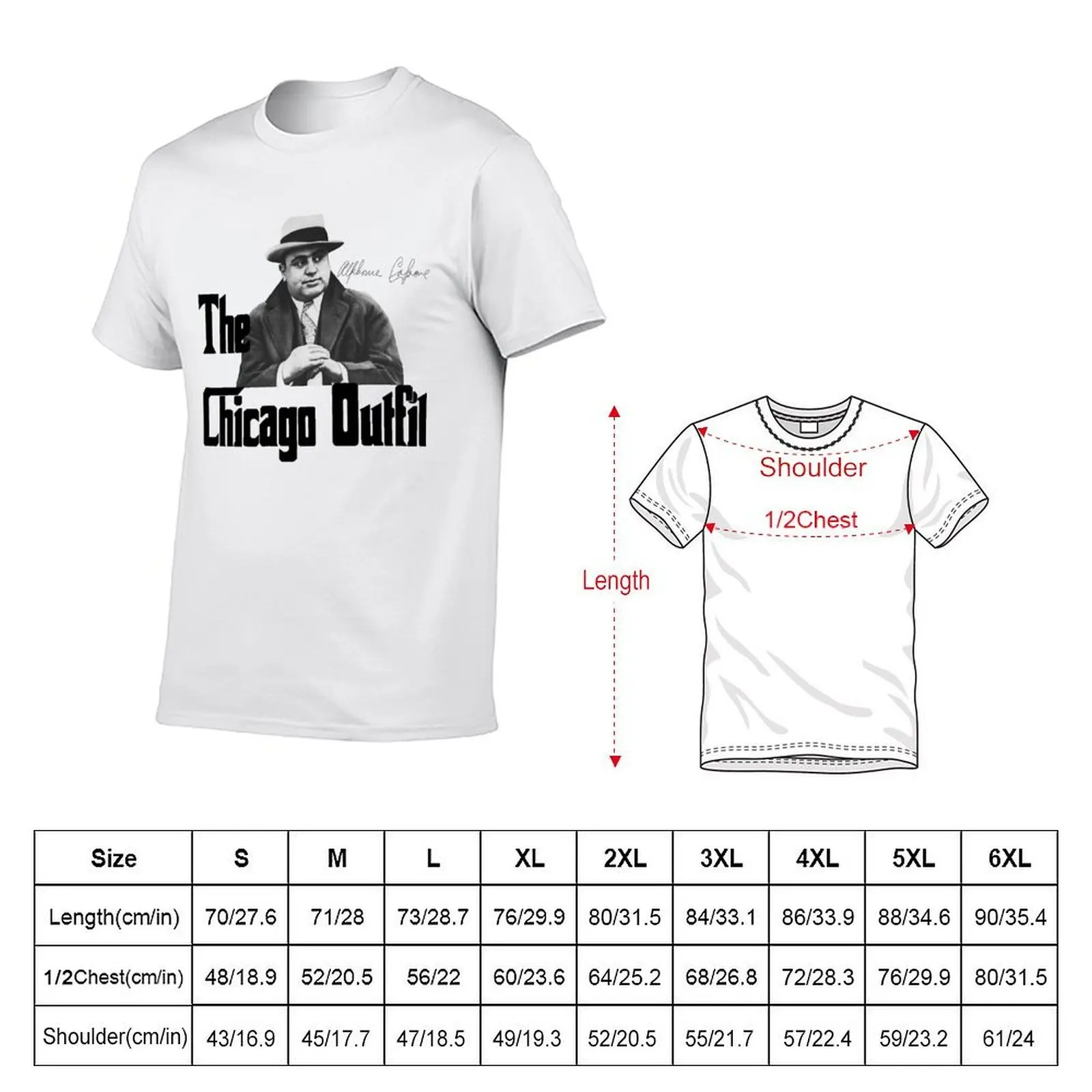 Capone Chicago Outfit Mafia Gangster Godfather T-Shirt man t shirt cotton T-Shirt