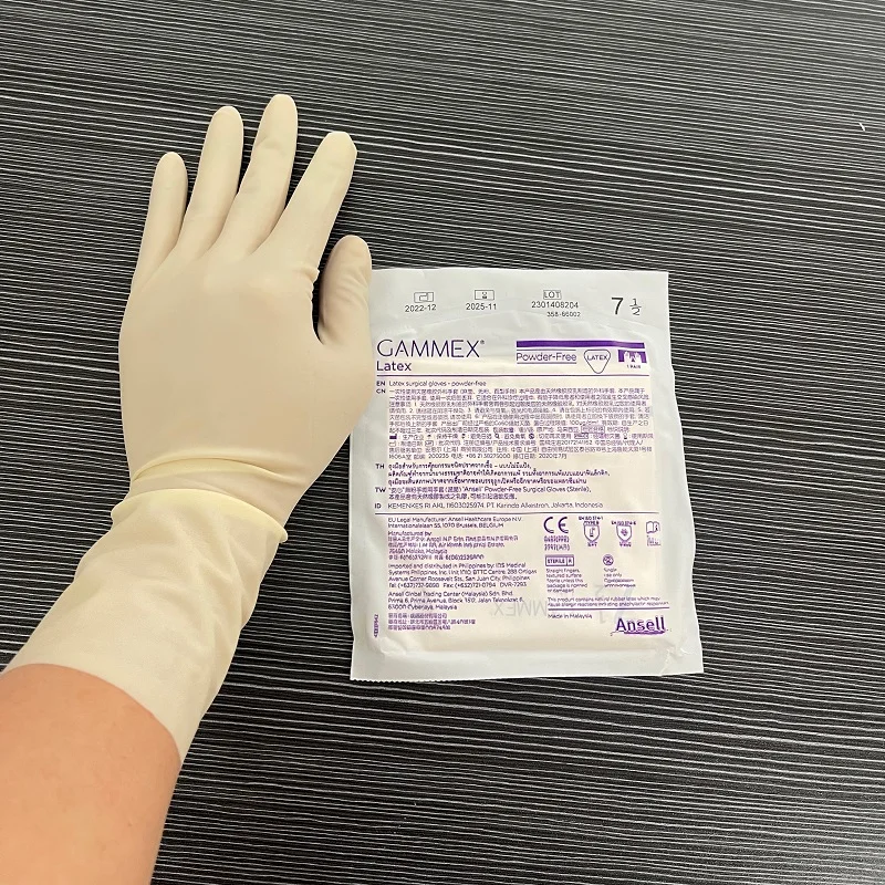 

Ansell Gammex Latex gloves 12 inch powder free (1 pair) latex gloves length 30 cm
