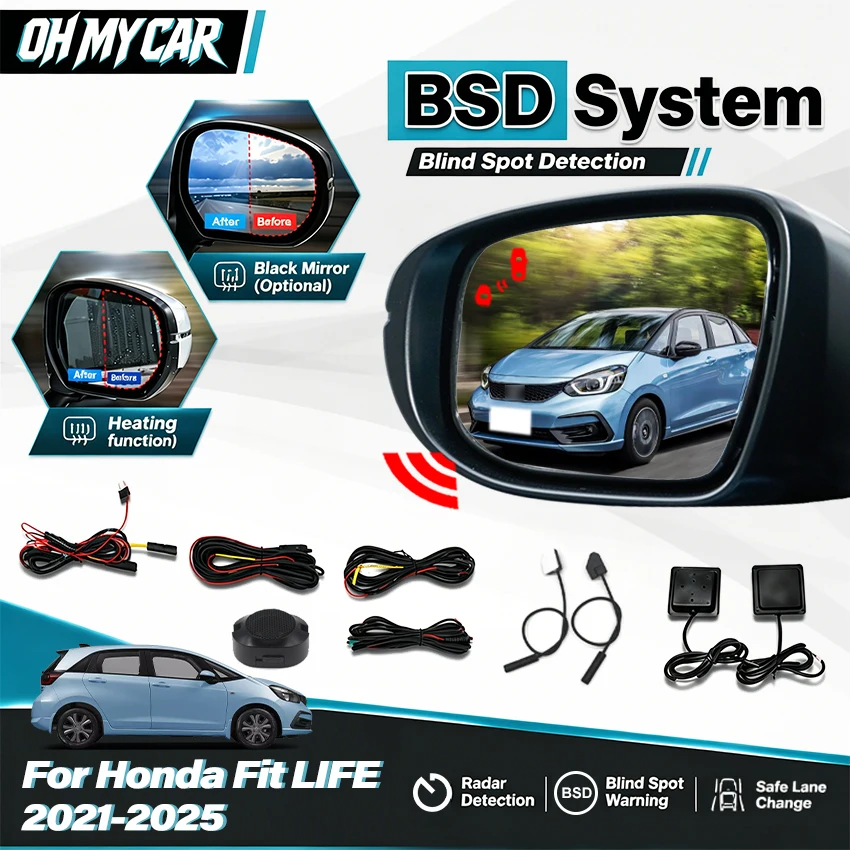 Car Electronic Device Blind Spot Detection System BSD BSA BSM Car Sensor Drive Mirror Monitoring For Honda Fit LIFE 2021-2025