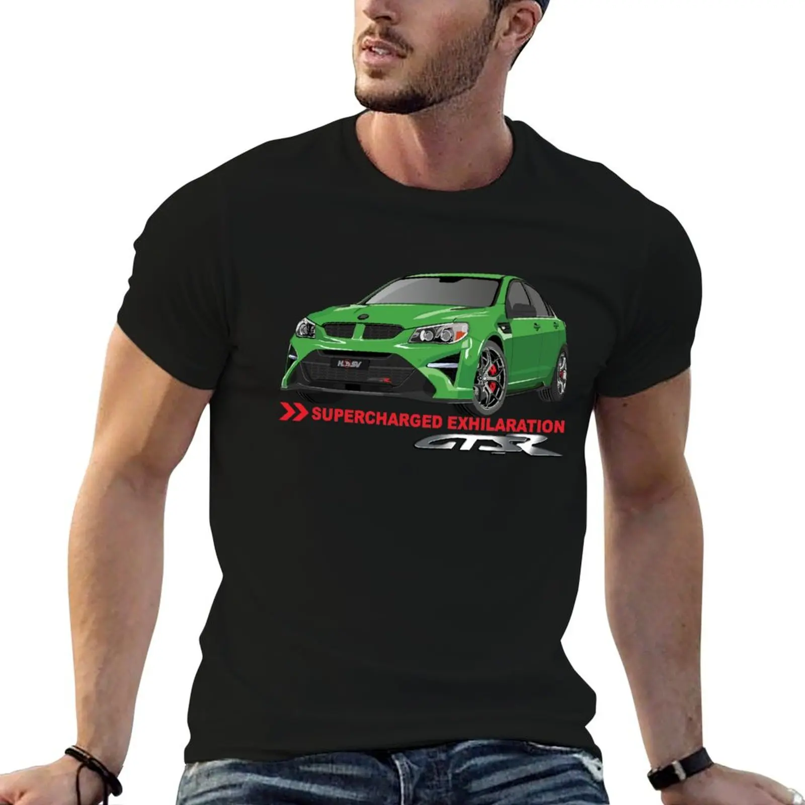 Camiseta HSV GTSR - SUPERCHARGED EXHILARATION, camiseta de algodón, camisetas 100% de algodón para hombre, camiseta de algodón