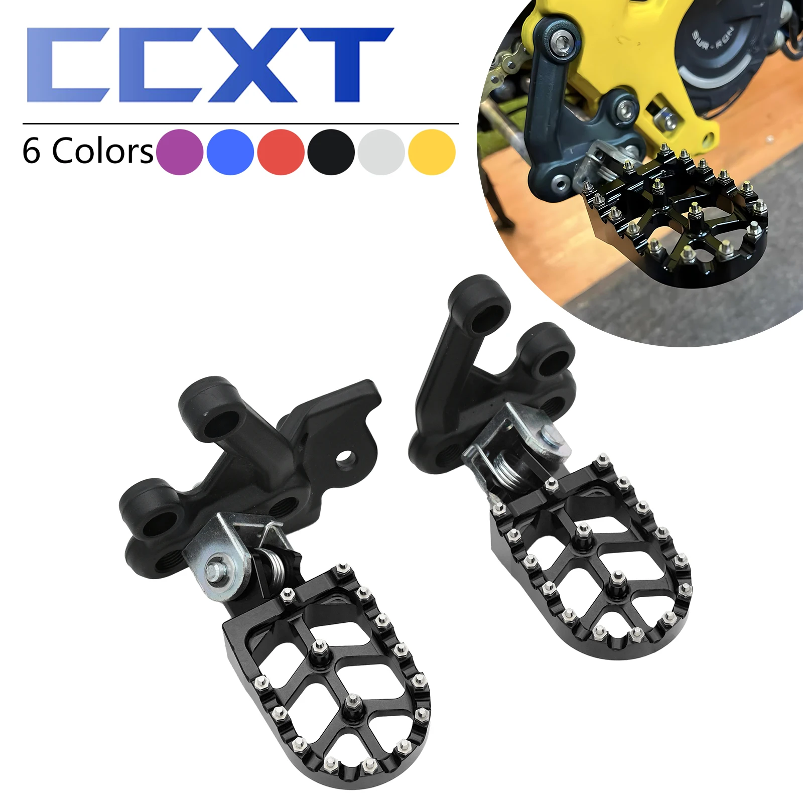 Motorcycle CNC Footpegs Bracket Pedals Foot Pegs For Sur-Ron Sur Ron Surron Light Bee S & Light Bee X Electric Motocross Bike