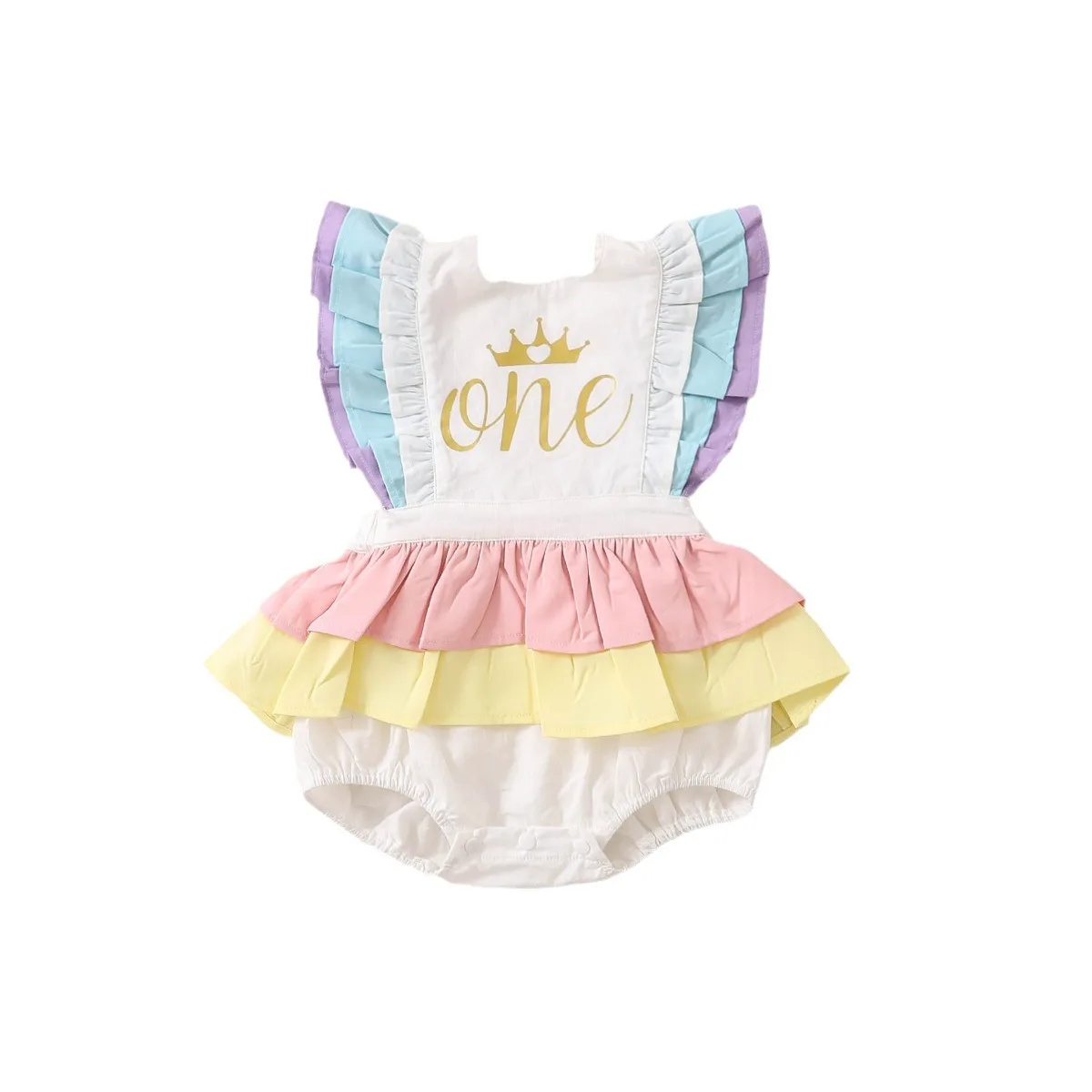 Newborn Baby Girl Summer Style Letter Skirt Tie Cute Bag Fart Triangle Jumpsuit